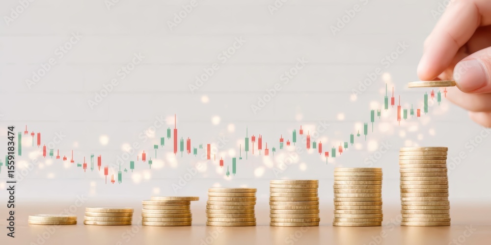 Poster hand is holding a stack of coins, with each coin being a different size. the coins are arranged in a