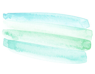 Watercolor Brush Stroke with Blue to Green Gradient