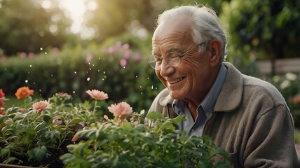 Peaceful Smile in a Garden Moment
