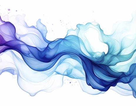 Watercolor Brush Stroke with Blue to Green Gradient