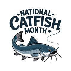 Celebrate national catfish month with this detailed catfish illustration for fishing enthusiasts and anglers