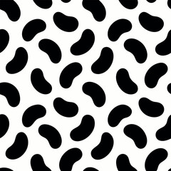 Fototapeta premium Abstract Vector Bean Pattern: Black and White Seamless Design