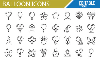 A Collection of Balloon Icons for Festive, Party, and Celebration Events