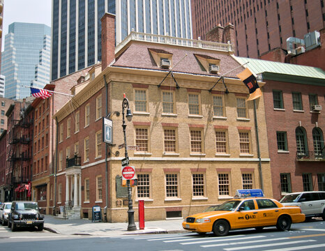 New York City, USA; 7th July 2012: The famous Fraunces Tavern museum and restaurant in the financial district which played a prominent role in history and the American revolution.