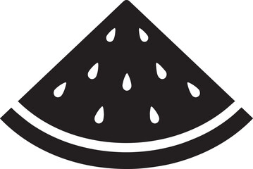 Black Watermelon Silhouette Vector – Minimal Summer Fruit Illustration