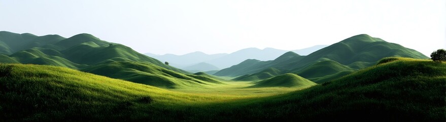 Fototapeta premium Serene Green Hillscape Landscape