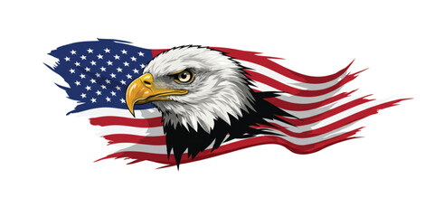 Happy 4th of July Banner Vector – Patriotic USA Independence Day Design with American Flag, Fireworks, Stars, Confetti – Memorial & Veteran Day Background – Flat Style July 4th Art Illustration