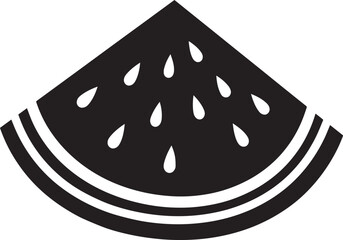 Black Watermelon Silhouette Vector – Minimal Summer Fruit Illustration