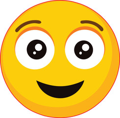 Delightful Smiley Face A Cheerful Yellow Emoji Illustration