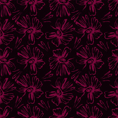 Ditsy Flowers Seamless Pattern. Fashionable print for textiles, wallpaper and packaging.
