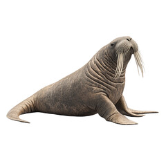 Obraz premium Walrus portrait large marine mammal long tusks ocean animal wildlife nature