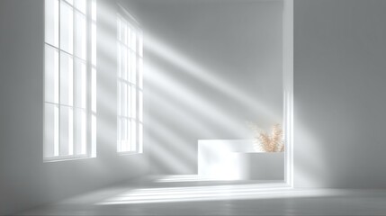Obraz premium Modern Minimalist Interior Design with Sunlight