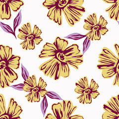 Ditsy Flowers Seamless Pattern. Fashionable print for textiles, wallpaper and packaging.
