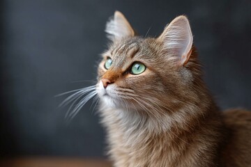 Obraz premium Close-up Portrait of a Fluffy Cat