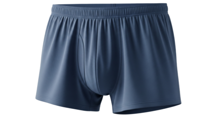 Men's Blue Boxer Briefs on Isolated Gray Background

