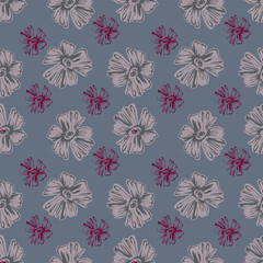 Ditsy Flowers Seamless Pattern. Fashionable print for textiles, wallpaper and packaging.
