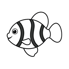 cute cartoon clownfish coloring page ocean