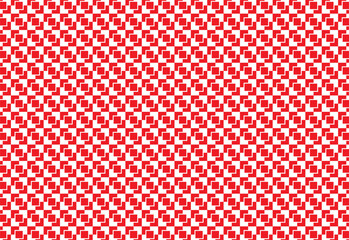 checkerboard seamless pattern geometric plaid cut off rectangle two color red and white, paper pattern, Retro background fabric. Vintage checkered color geometric texture,