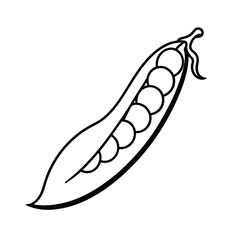 green peas line drawing illustration