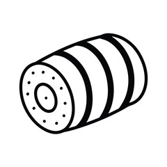 minimal sushi roll textured line art design