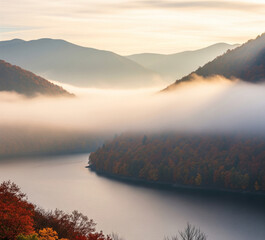 sunrise over the lake