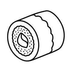 minimal sushi roll textured line art design