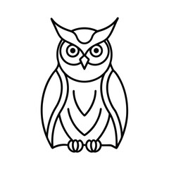 mystic owl outline vector art
