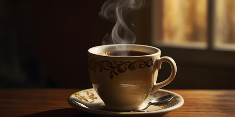 cup of coffee with beans