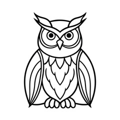 mystic owl outline vector art