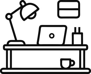 Online Meeting and Home Office Silhouette Icon