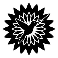 black and white abstract flower