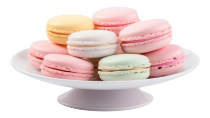 PNG Macaron plate macarons food.