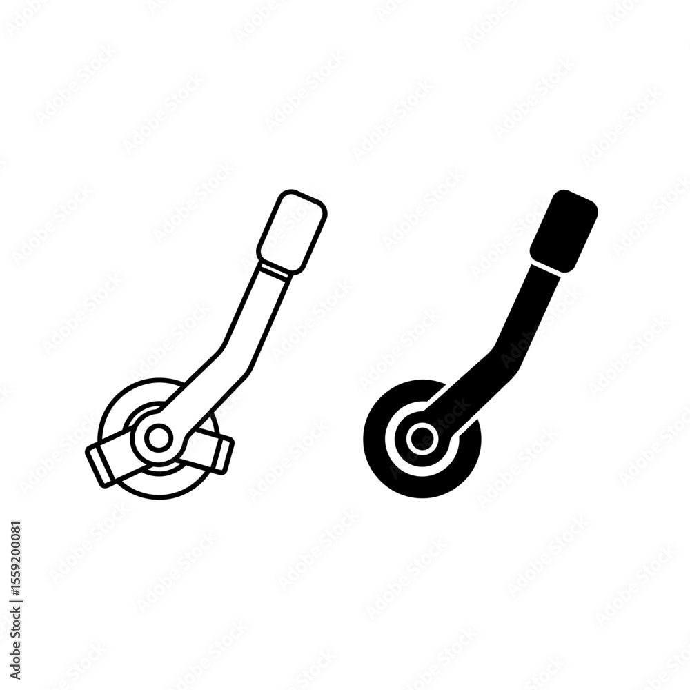 Poster a visual representation of two levers one outlined and one solid black on a white background vector 