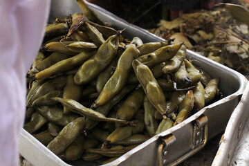 photography of traditional Peruvian food called Pachamanca. Food concept.