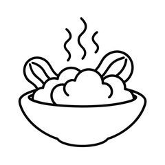 steamed vegetable outline sketch line art