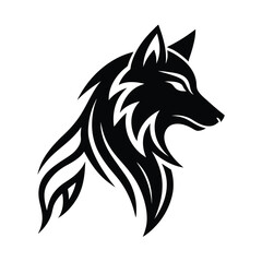 tribal wolf silhouette design vector art