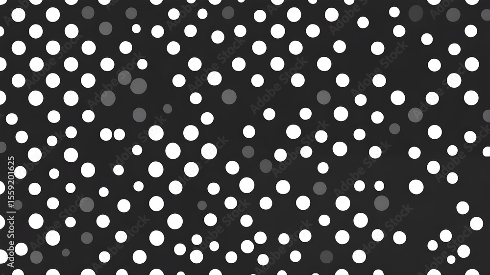 Poster texture for note or notebook. black sheet paper. white mesh pattern. seamless polka dot background. 