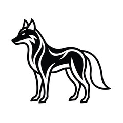 tribal wolf silhouette design vector art