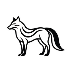tribal wolf silhouette design vector art