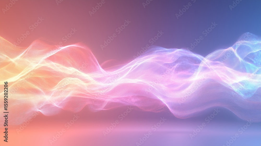 Poster colorful abstract wave patterns create a dynamic visual effect in a digital art composition