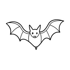 bat night flying outline vector