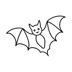 bat night flying outline vector