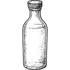 Transparent glass bottle for storing skincare products or aromatherapy oils