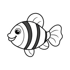 cute cartoon clownfish coloring page ocean