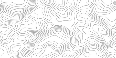 Fototapeta premium Abstract topographic map contour, white background and black wave lines pattern texture. geographic contour map grid backdrop paper texture. terrain path isolated on a background. 