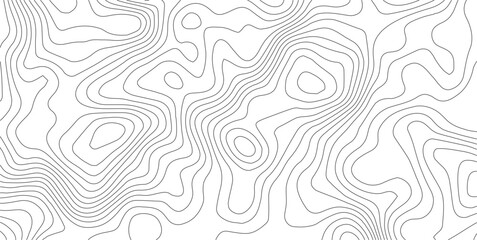 Abstract topographic map contour, white background and black wave lines pattern texture. geographic contour map grid backdrop paper texture. terrain path isolated on a background.

