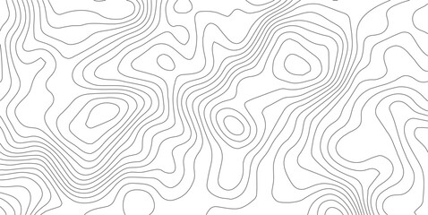 Abstract topographic map contour, white background and black wave lines pattern texture. geographic contour map grid backdrop paper texture. terrain path isolated on a background.

