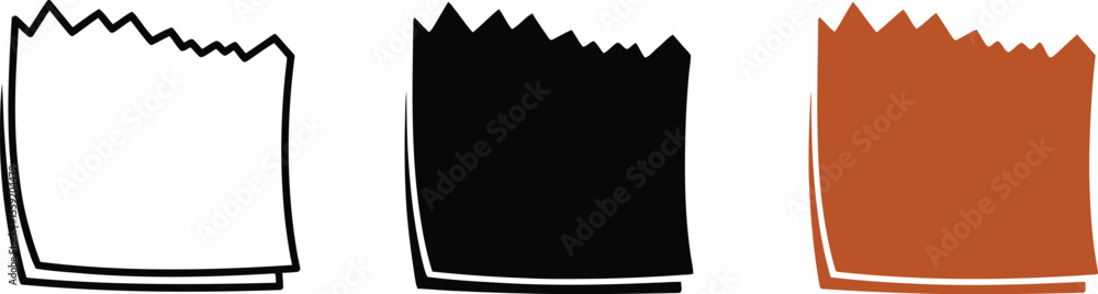 Poster torn paper note vector illustration set isolated on background for web design and graphic design edi