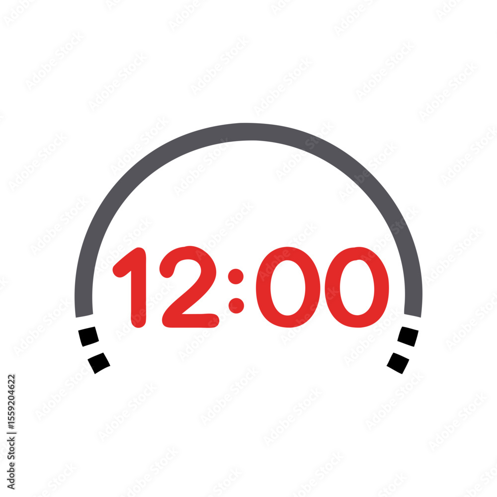 Poster clock showing 12:00 as a symbol of new beginnings and time