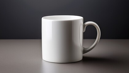 Fototapeta premium a plain white ceramic mug ready for custom designs perfect for beverages or as a gift item for any occasion